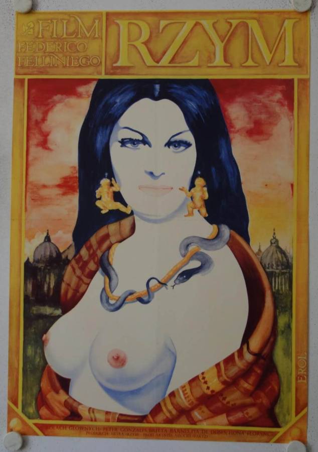 Fellinis Roma originales polnisches Filmplakat
